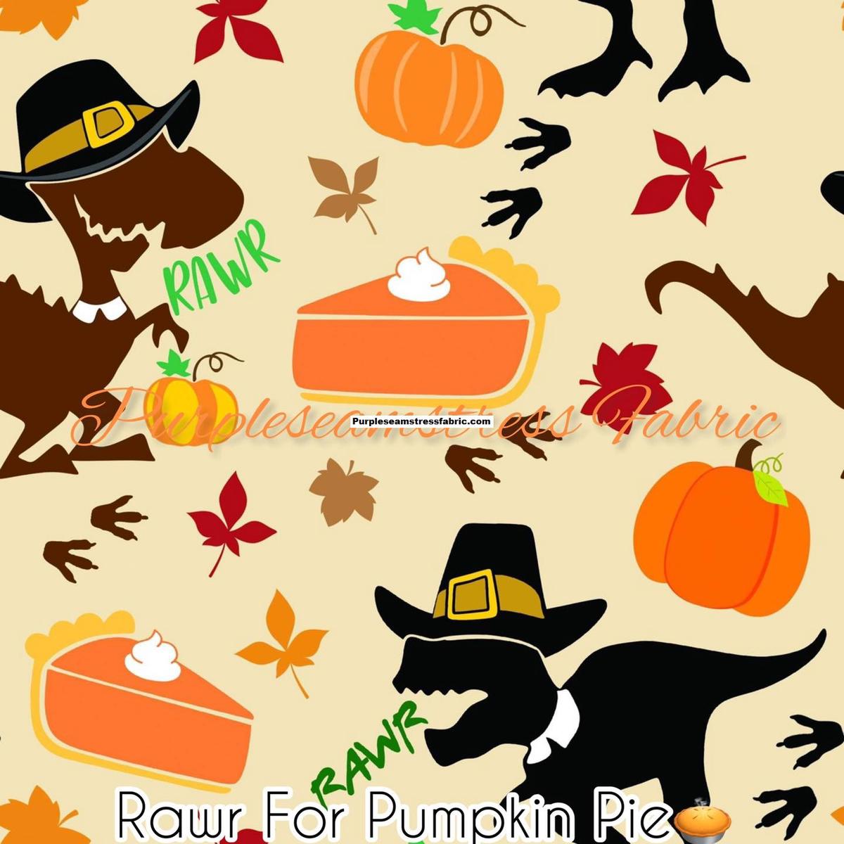 Rawr for Pumpkin Pie  Fabric