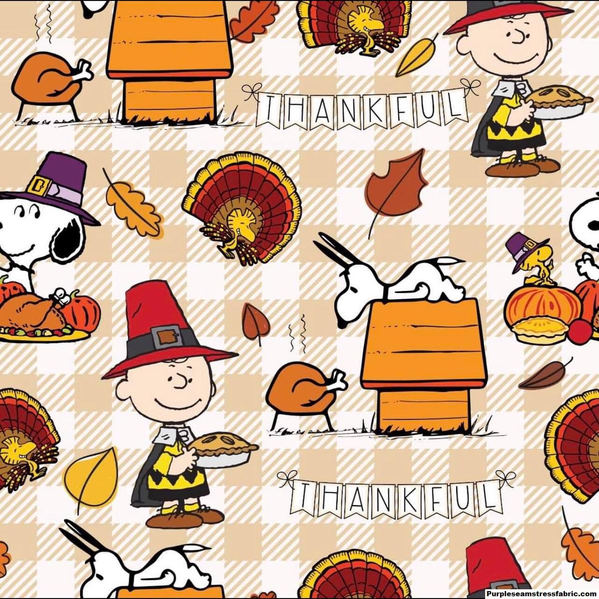 Thanksgiving Thankful Gang  Fabric