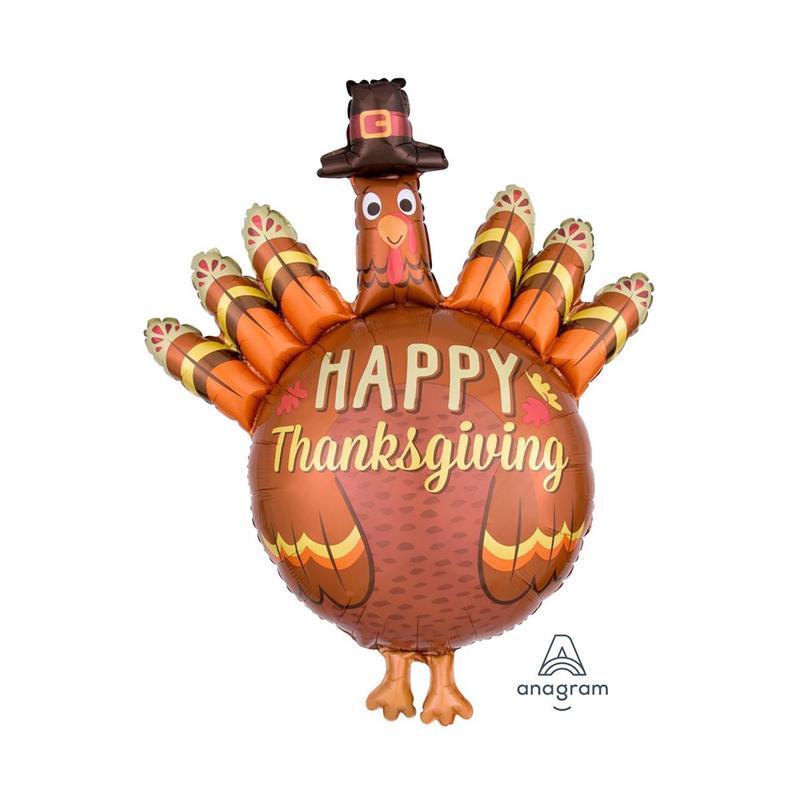 Thanksgiving Turkey Supershape Foil Balloon