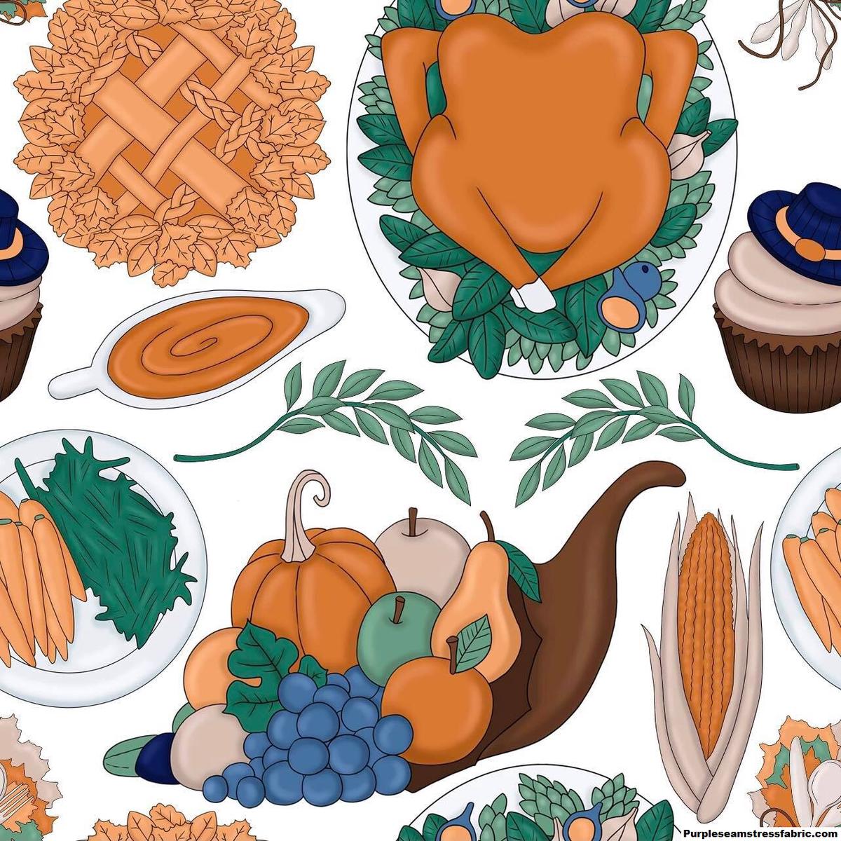 Turkey Day Feast  Fabric