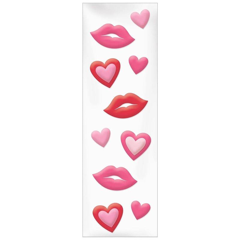 Valentine's Day Lips and Hearts Gel Clings