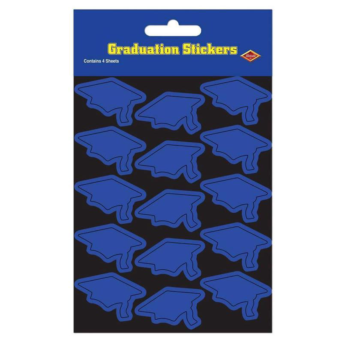 Blue Grad Cap Stickers 60ct