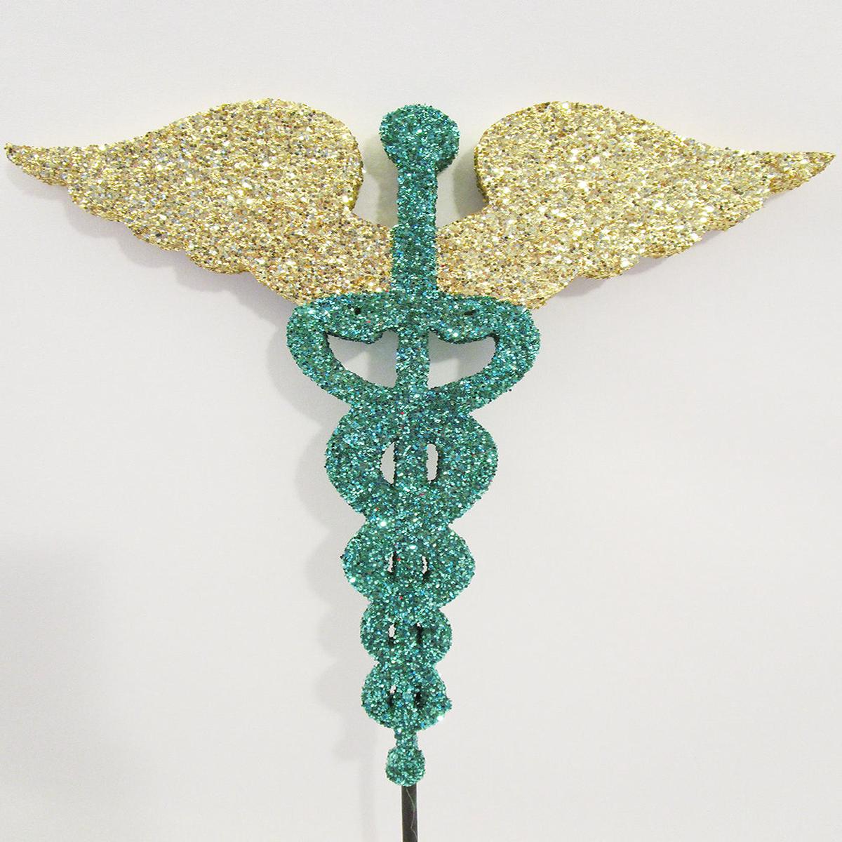 Caduceus Medical Cutout for centerpiece - two colors