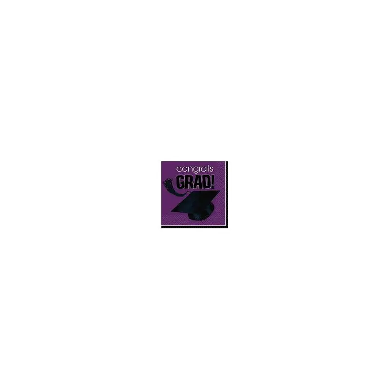 Congrats Grad' Purple Beverage Napkins