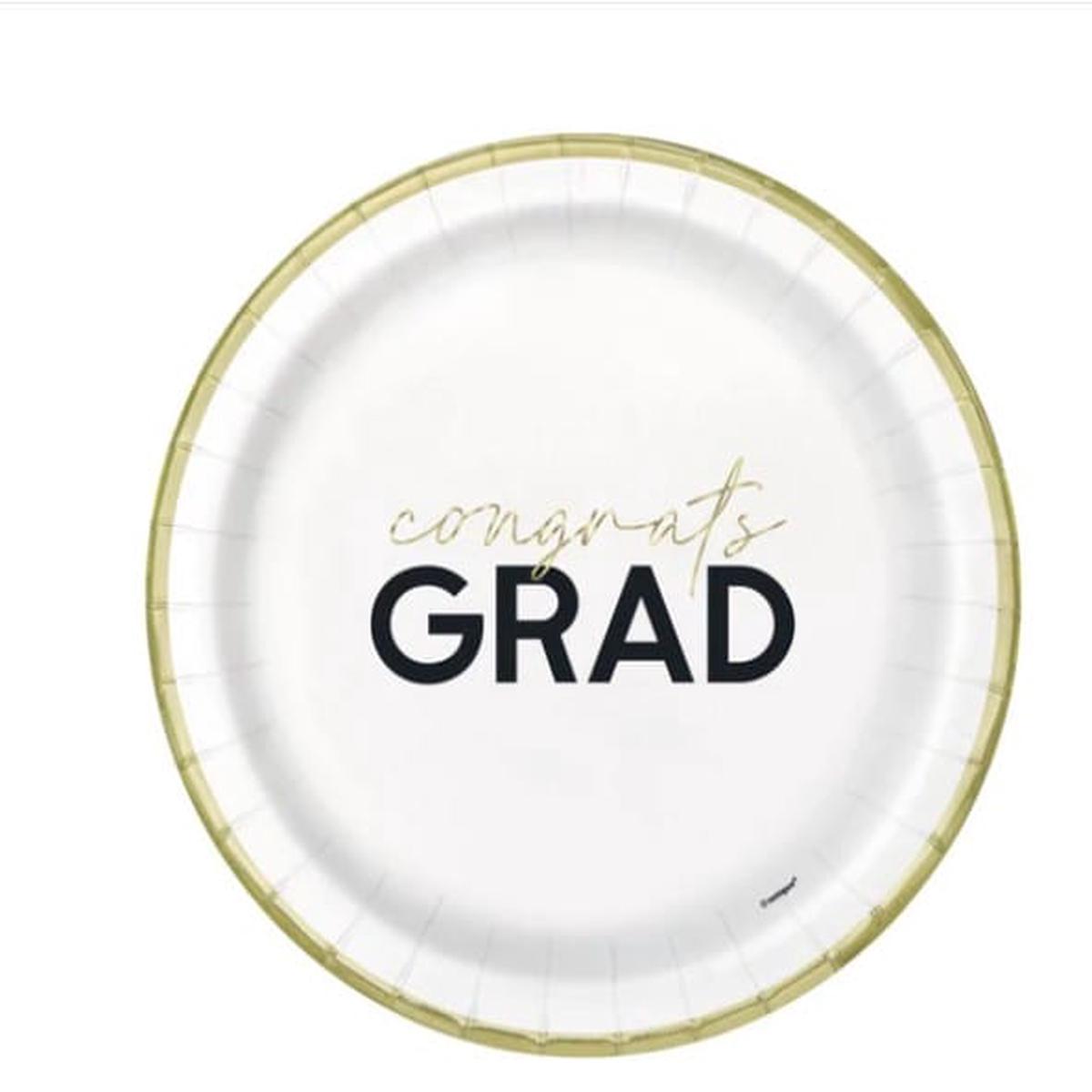 Congrats Grad" Round 9 Plate