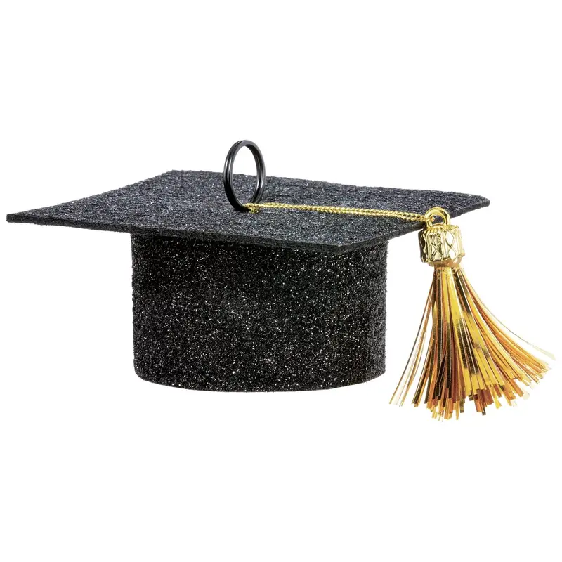 Felt Grad Cap Balloon Weight - Black