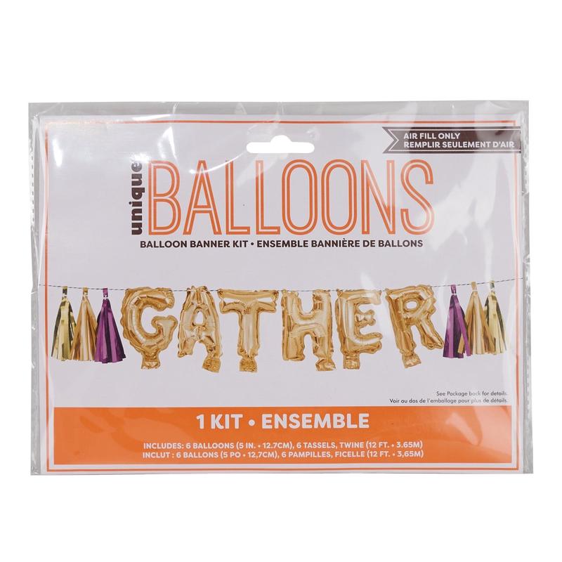 Friendsgiving Gather Balloon Banner with Tassel, 1 count