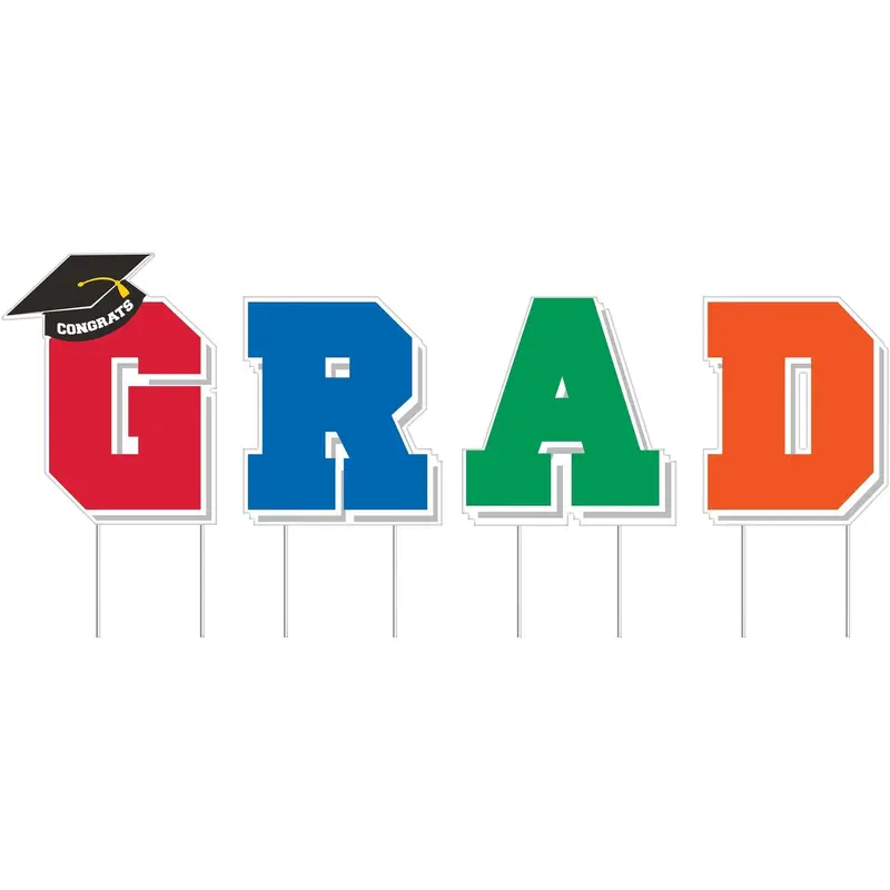 G-R-A-D Yard Signs - Multicolor