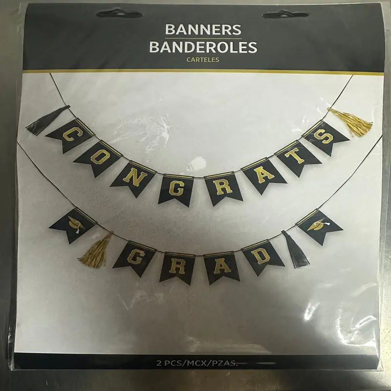 Gold Congrats Grad Banner
