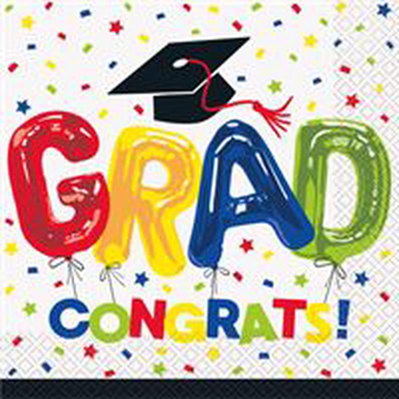 Letter Balloon Grad - Lunch Napkins 16ct