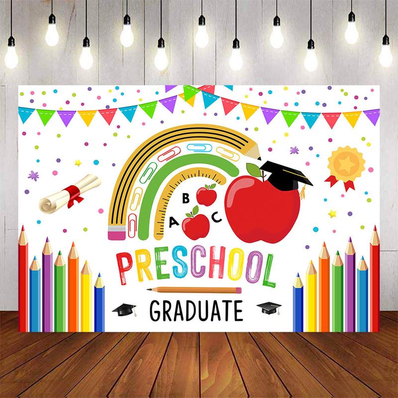Mocsicka Colored Pencils Preschool Graduation Background