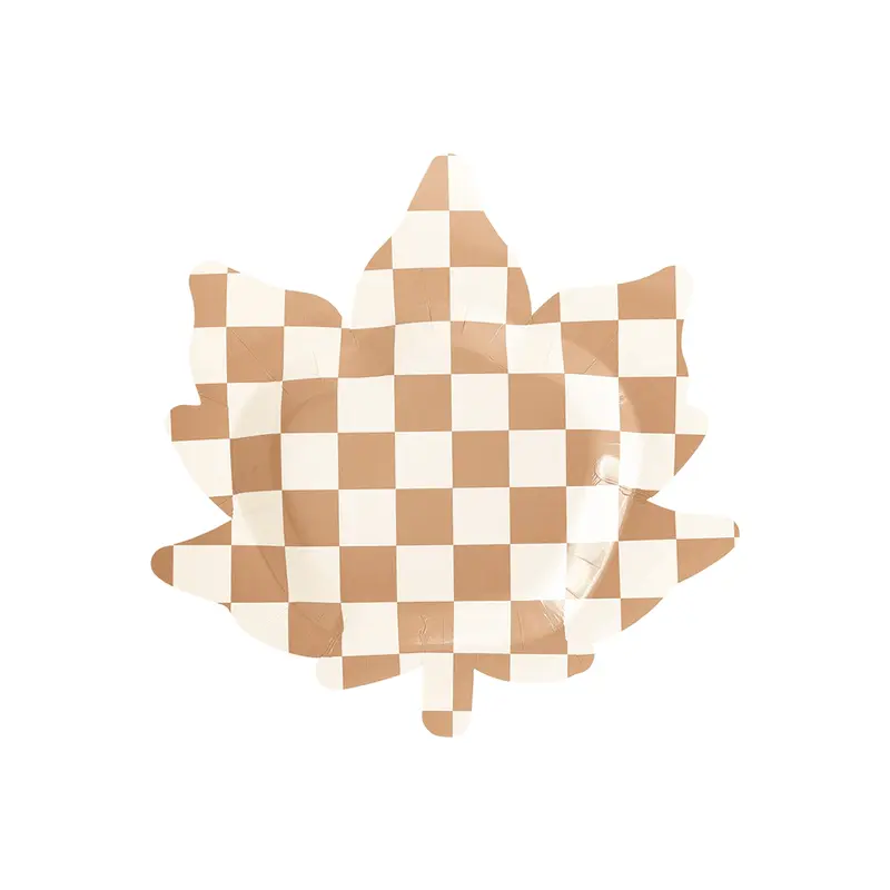 My Mind's Eye Checkered Maple Leaf Plates