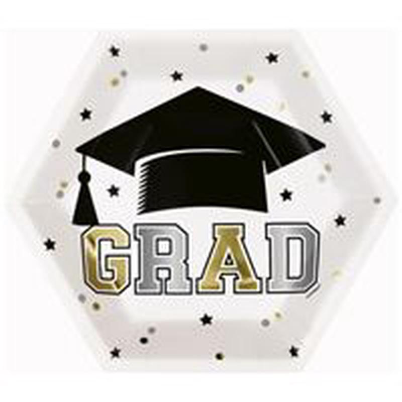 Starry Graduation - Hexagon Shape Plates 8ct