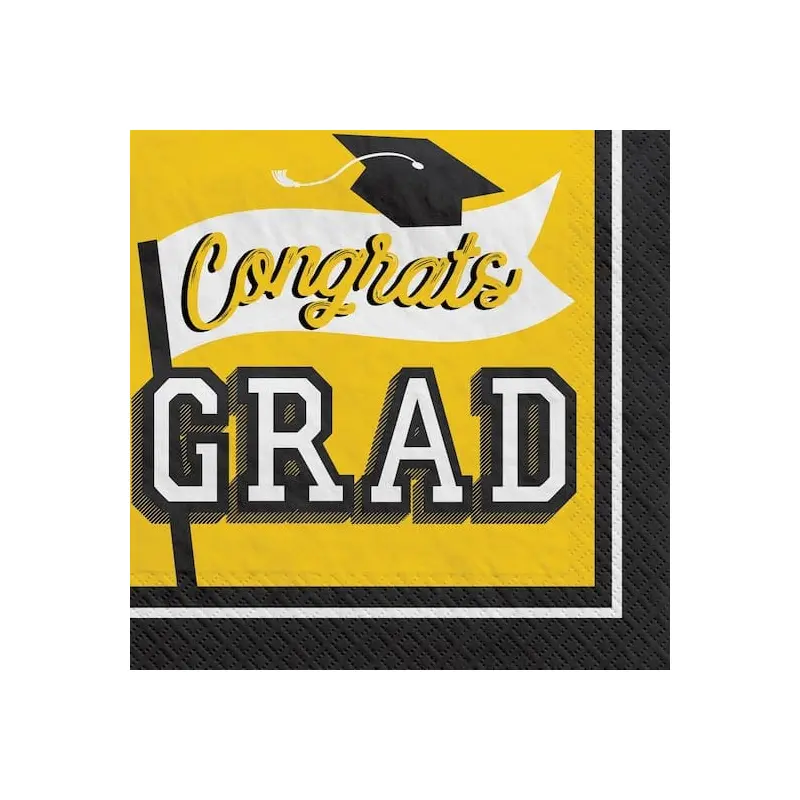 True to Your School Lunch Napkins - Yellow