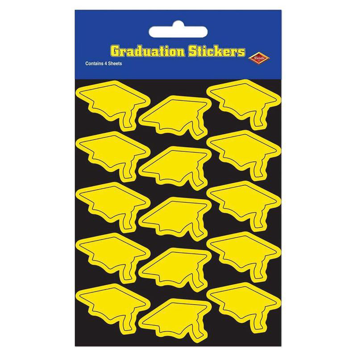 Yellow Graduation Cap Stickers