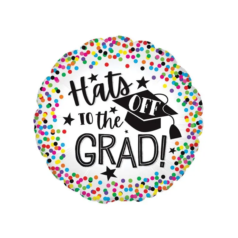 17" HATS OFF TO THE GRAD FOIL BALLOON