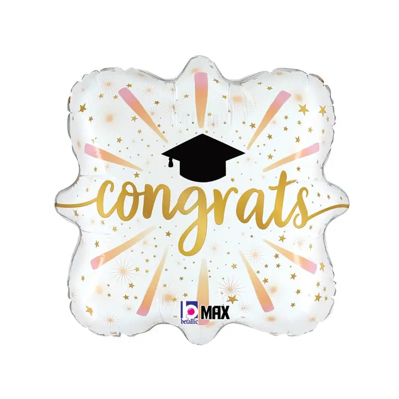 18" CONGRATS GRAD FIREWORKS FOIL BALLOON
