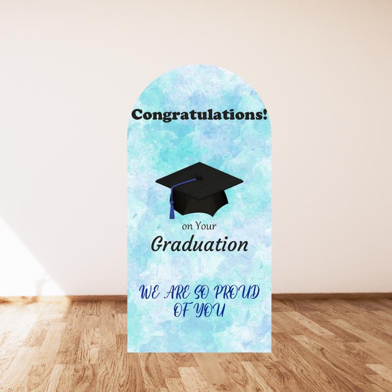 Mocsicka We Are Proud of You Congratulations Graduation Double-printed Arch Cover Backdrop