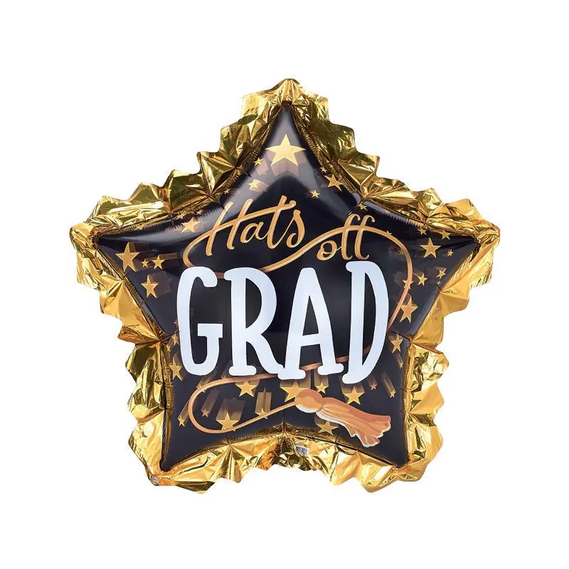 34" HATS OFF GRAD STAR FOIL BALLOON