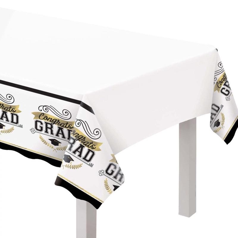 Achievement's Key Rectangular Plastic Table Cover, 58 x 84 Inches, 3 Count