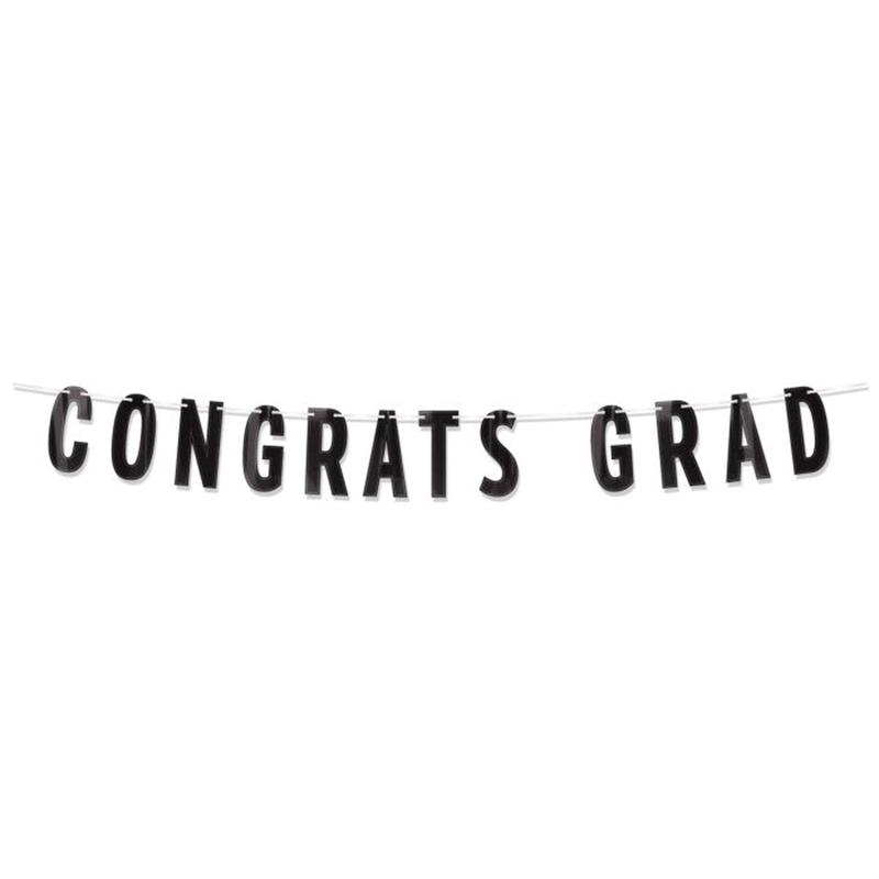 "Congrats Grad" Graduation Banner, 60 Inches, 1 Count