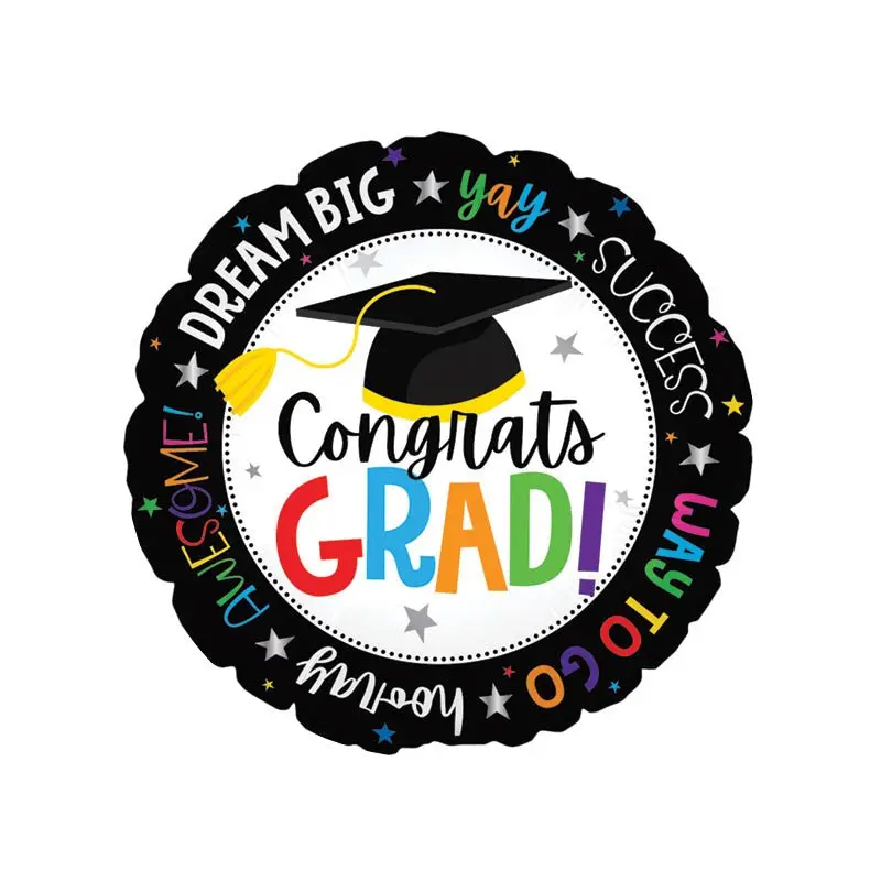 E001 17" GRAD CONGRATS INSPIRATIONAL MESSAGES FOIL BALLOON