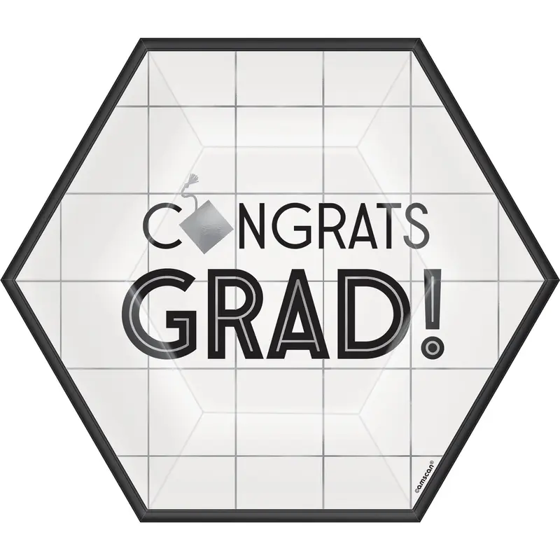 Grad Hexagon Paper Plates 7" 36ct