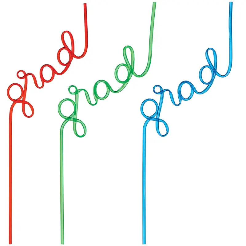 "Grad" Shaped Silly Straws