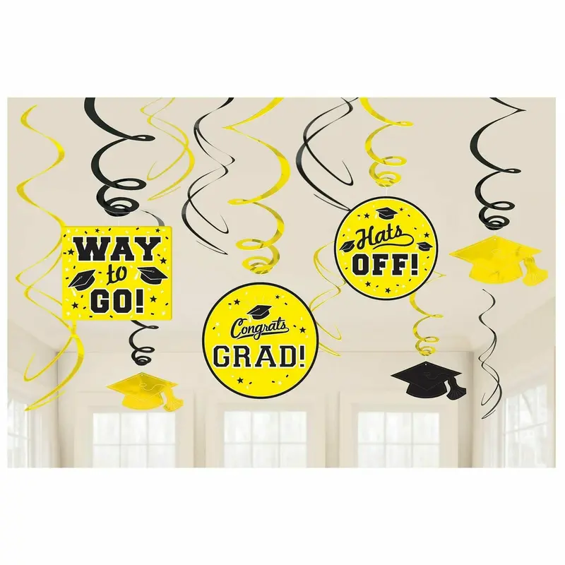 Grad Value Pack Swirl Decorations - Yellow