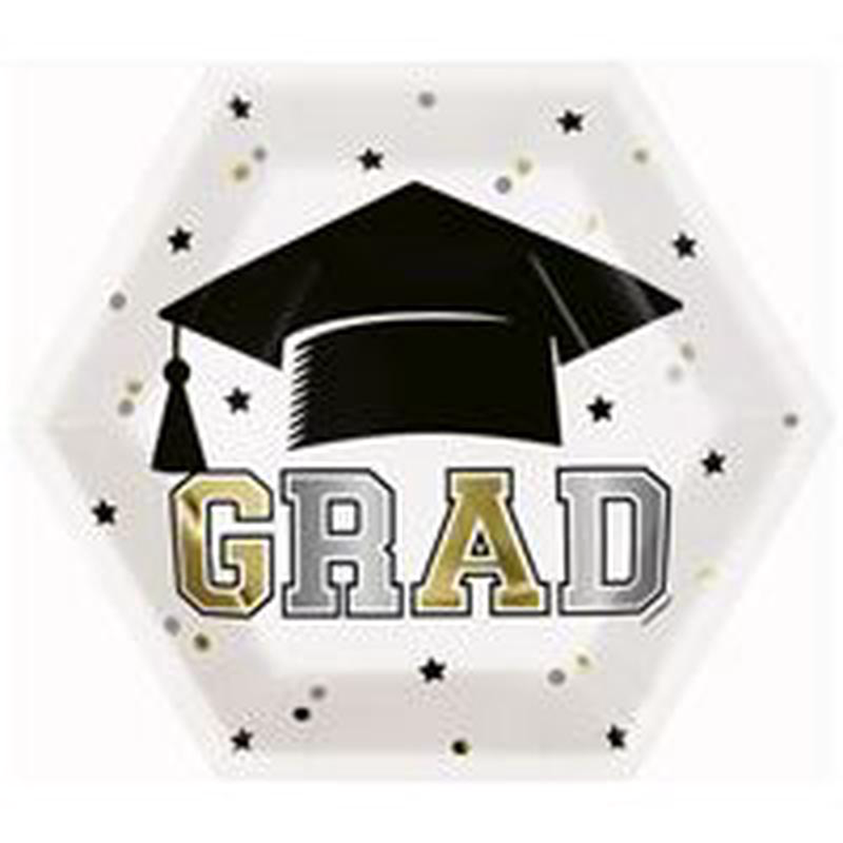 Starry Graduation 8211 Hexagon Shape Plates 8ct