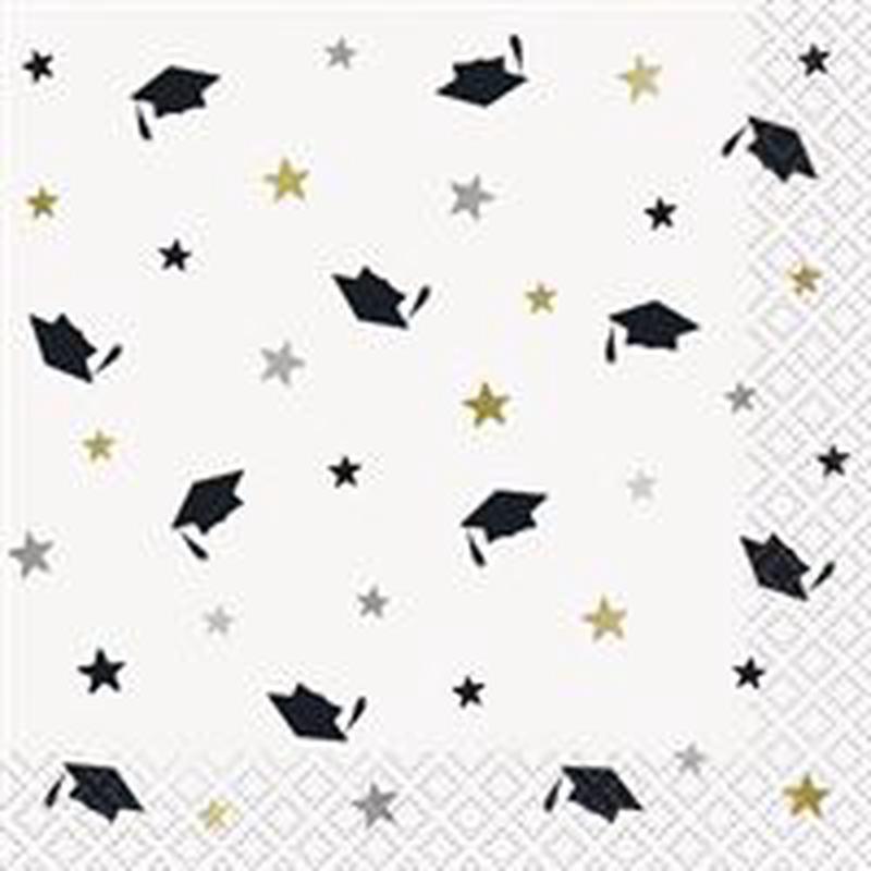 Stars & Cap Graduation - Beverage Napkins 16ct
