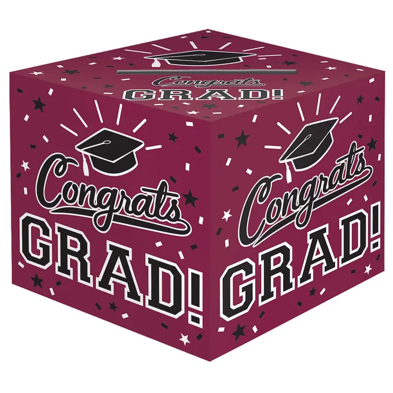 Burgundy School Pride Card Holder Box