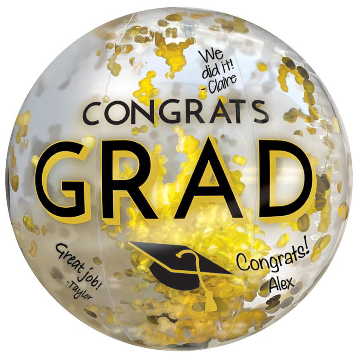 Congrats Grad Beach Ball w Confetti