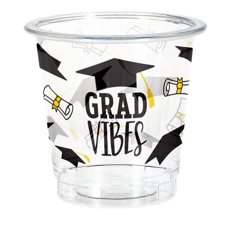 Congrats Grad Plastic Shot Glass, 2 Oz, 8 Count