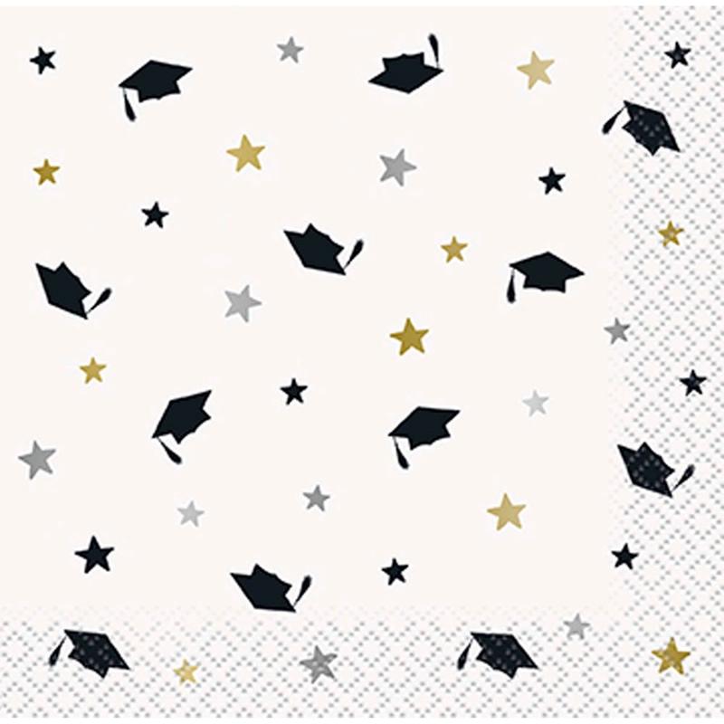 Stars and Caps Small Beverage Napkins, 16 Count