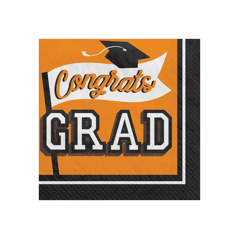 True to Your School Lunch Napkins - Orange