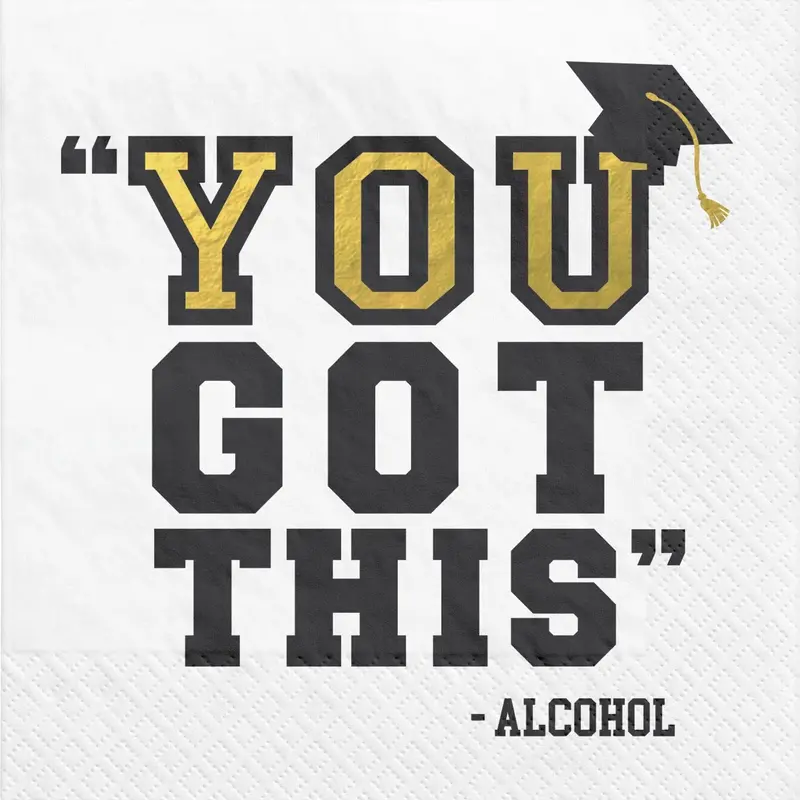 You Got This - Alcohol Grad Beverage Napkins