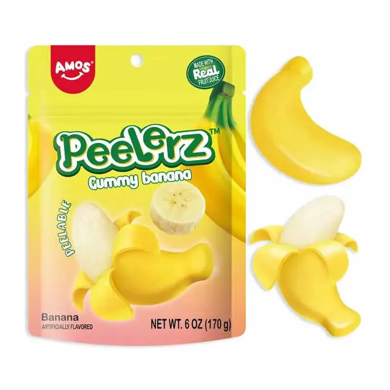 Amos Peelerz Peelable Gummy Banana: 12-Piece Case