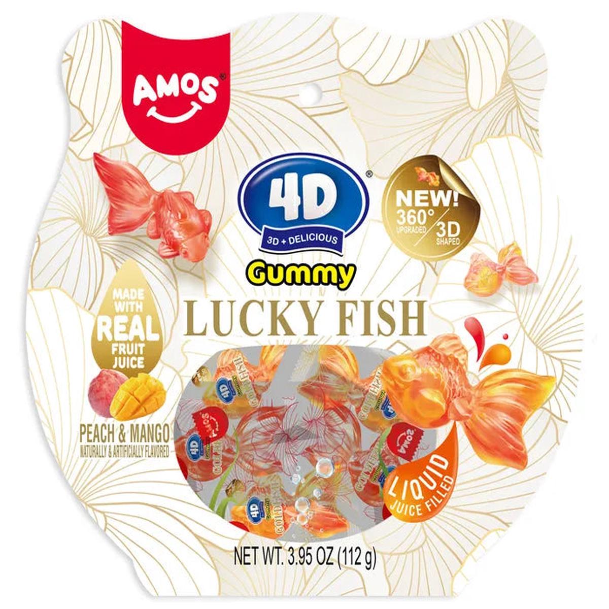 Amos 4D Gummy Lucky Goldfish Bags: 12-Piece Case