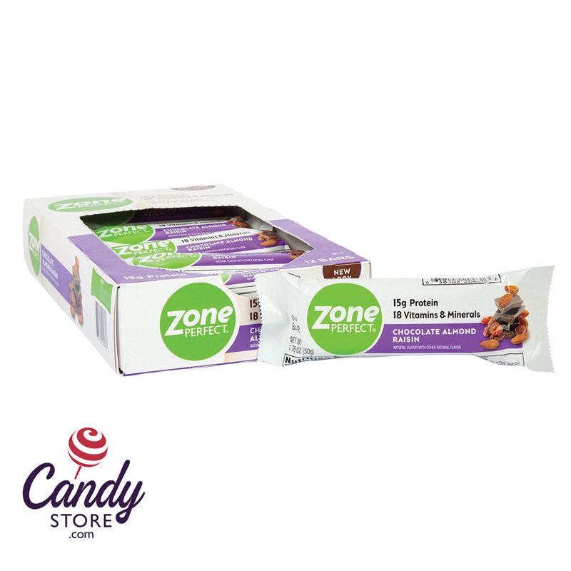 Zone Bars Chocolate Almo Raisin Bar 1.76oz - 12ct