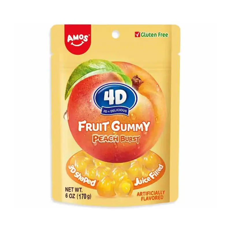 Amos 4D Gummy Peach Burst: 12-Piece Case