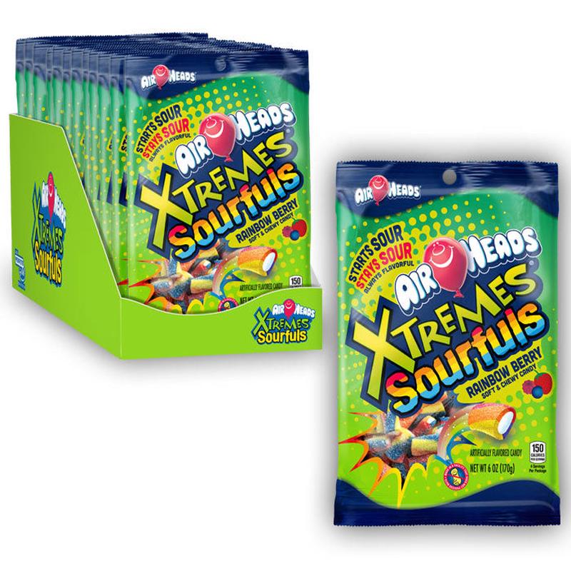 Airheads Extreme Sourful Rainbow Berry 6oz Peg Bag (SNG12)
