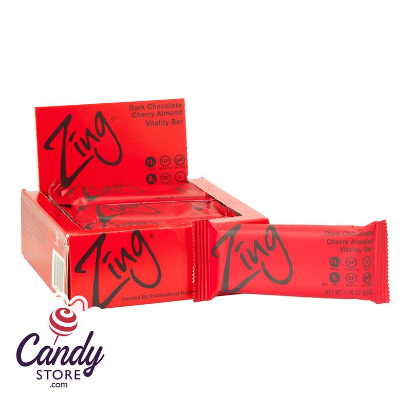 Zing Dark Chocolate Cherry Almond 1.76oz Bar - 12ct