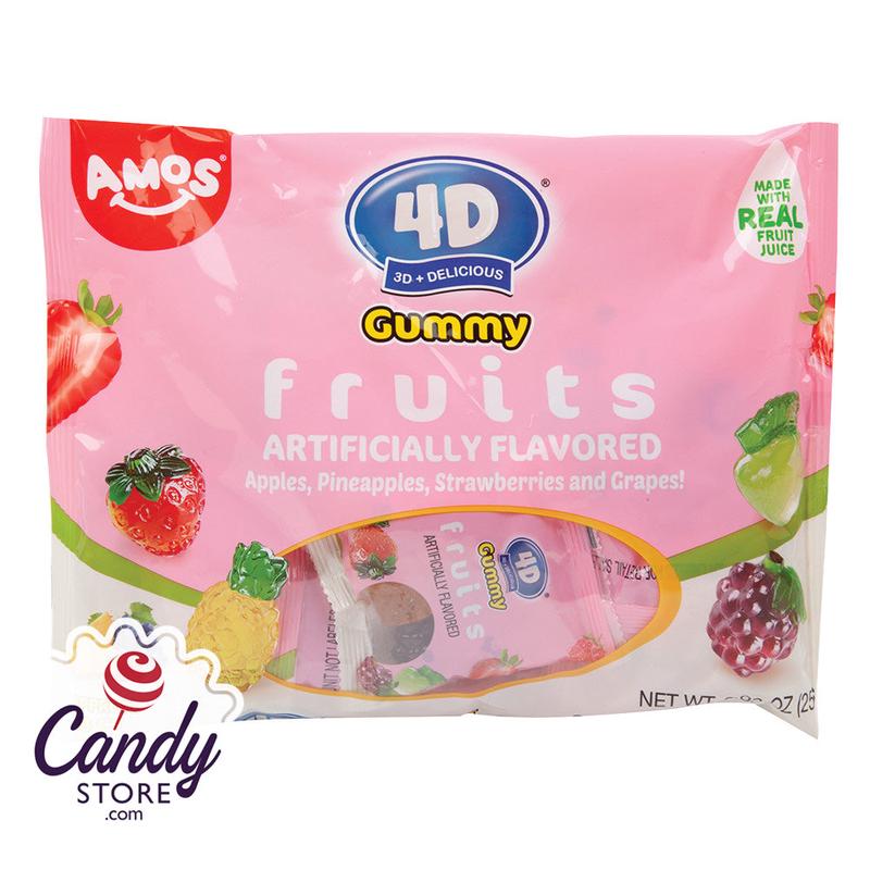 Amos 4D Gummy Fruits Candy Fun Size - 12ct
