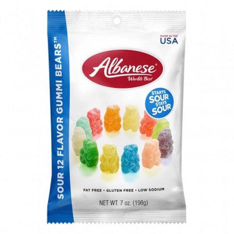 Albanese Bears Assorted Sour Gummies 7oz Peg Bag (SNG12)