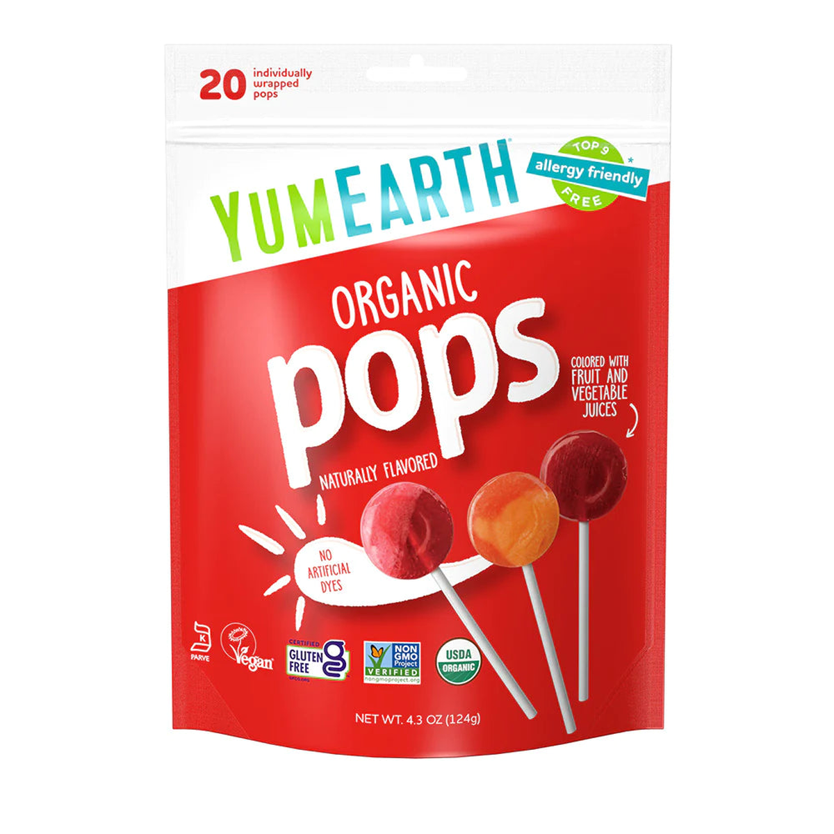 Yum Earth Lollipops Assorted Flavors Organic 4.3oz