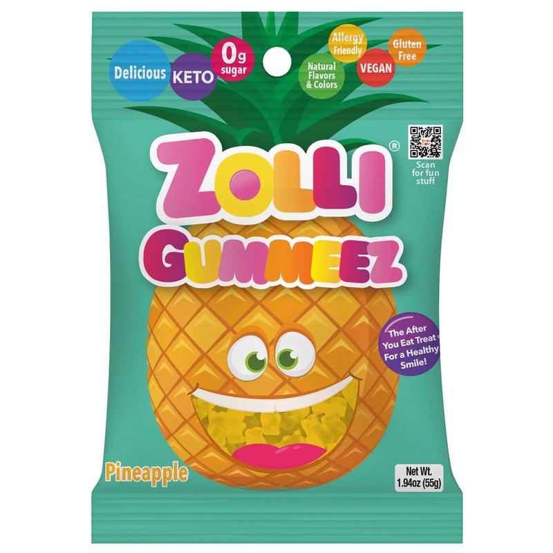 Zolli Gummeez Sugar Free Pineapple Gummy Bears 1.94oz Bag