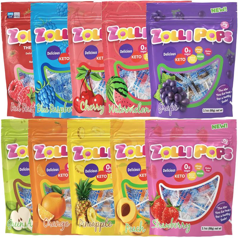 Zollipops Sugar Free Lollipops Pack 3.1oz Bags - 10 Flavors