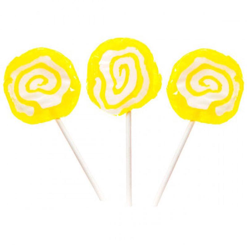 Yellow & White Hypno Pops Lollipops - 100ct