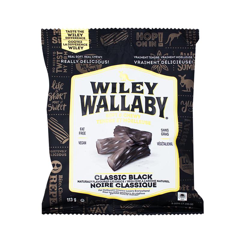 Wiley Wallaby Classic Black Licorice Candy - 113g